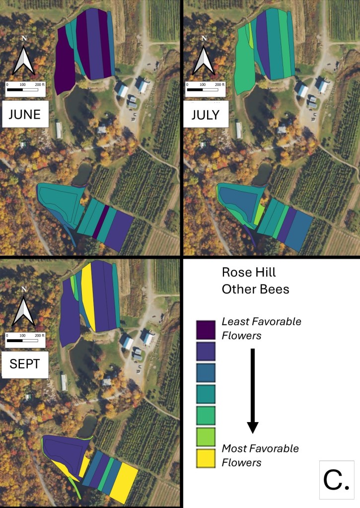 a map of flower favorability for 'other bees'
